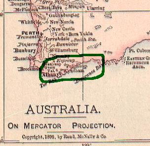 A map of southern Western Australia